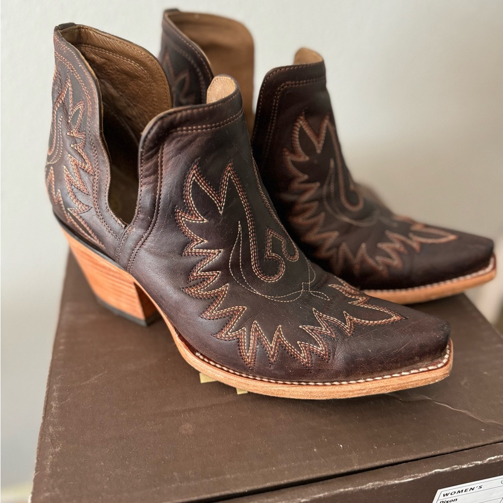 Brown Western Ankle Boots